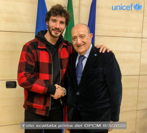 Samengo presidente Unicef e Stefano De Martino